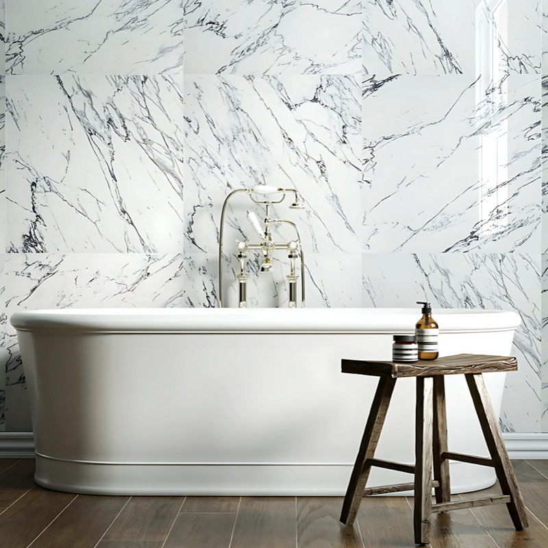 White Marble Tiles – Classic Elegance with Timeless Veining - Price Starting From