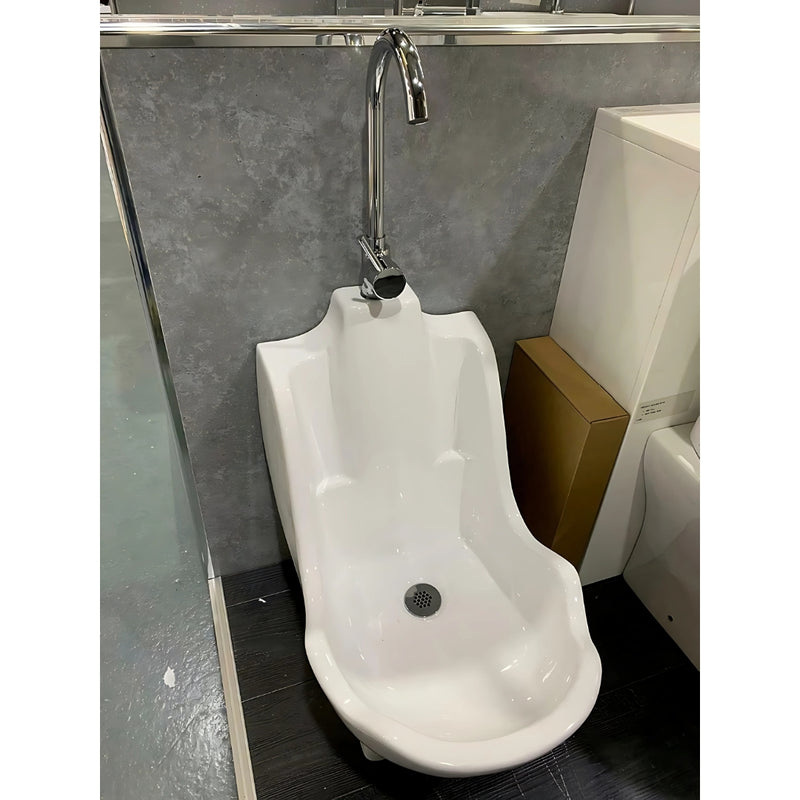 EVOLVE - Ablution Wudu Wash Basin with Heavy Duty Chrome Chair Long Tap and Trap Waste - WuduKhana at Home