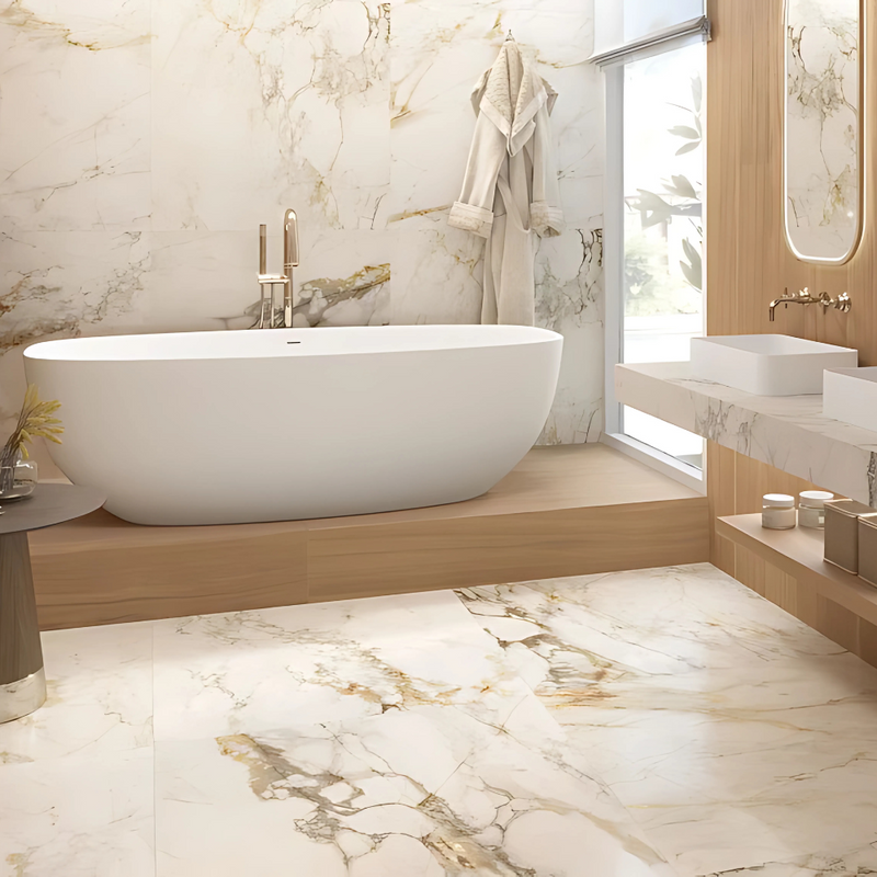 Luxury Gold Marble Tiles – Gilded Elegance for Opulent Interiors - Price Starting From
