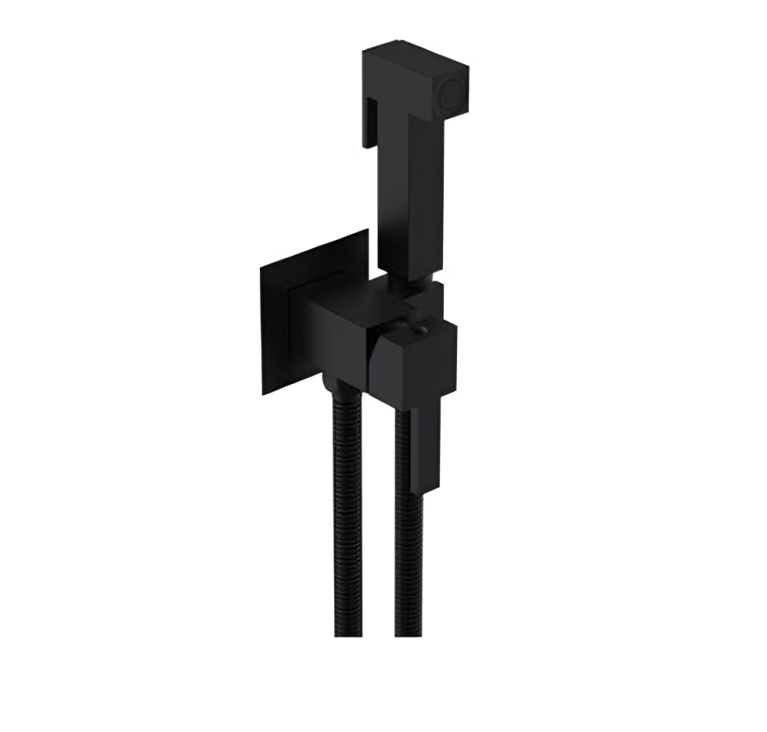 Square manual thermostatic mixer douche kit