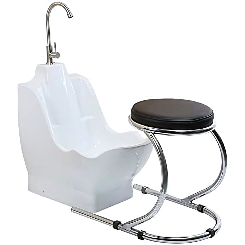 EVOLVE - Ablution Wudu Wash Basin with Heavy Duty Chrome Chair Long Tap and Trap Waste - WuduKhana at Home