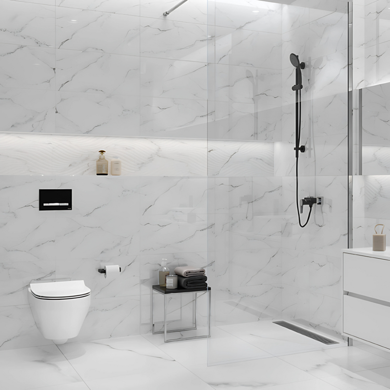 White Marble Tiles – Classic Elegance with Timeless Veining - Price Starting From
