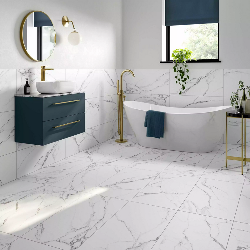 White Marble Tiles – Classic Elegance with Timeless Veining - Price Starting From