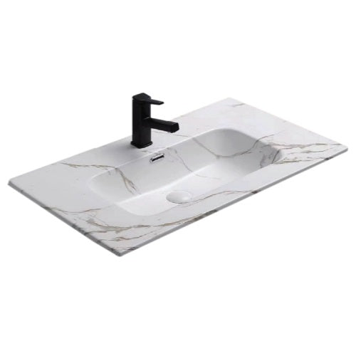 POLYMARBLE VANITY BASIN (H170 X W1010 X D465) - CARRARA MARBLE