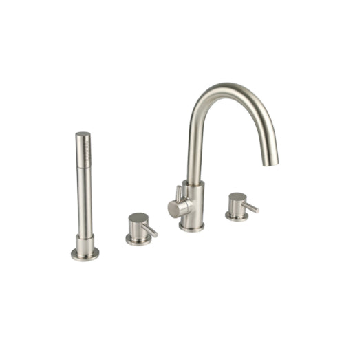 TREVISO (4 Hole)- Deck Mounted Bath Mixer with Kit- BRUSHED NICKEL