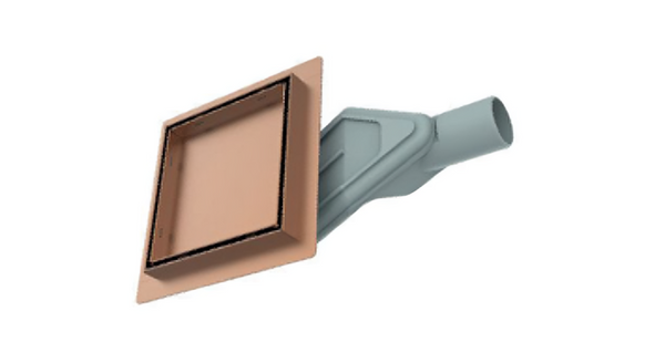 Elegant Square Drain - Brushed Rose Gold | 135 x 135mm