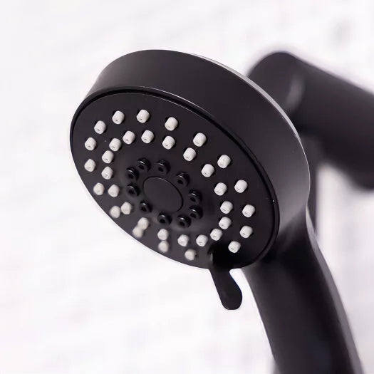 Matt Black Round Holder Shower Spray Head Hose Adjustable Slider Rail Bar Set