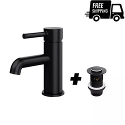 Bathroom Brass Sink Basin Mixer Taps Single Handle Matt Black