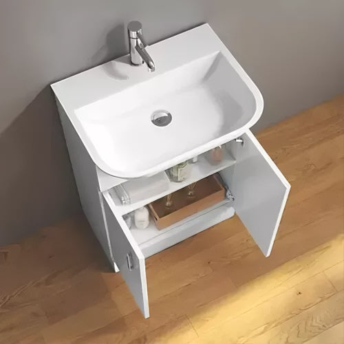 Bathroom Vanity Unit Basin Storage Cupboard Furniture Gloss White Modern 520mm