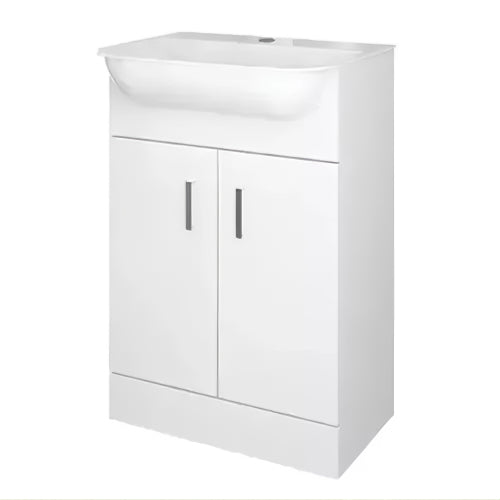 Bathroom Vanity Unit Basin Storage Cupboard Furniture Gloss White Modern 520mm