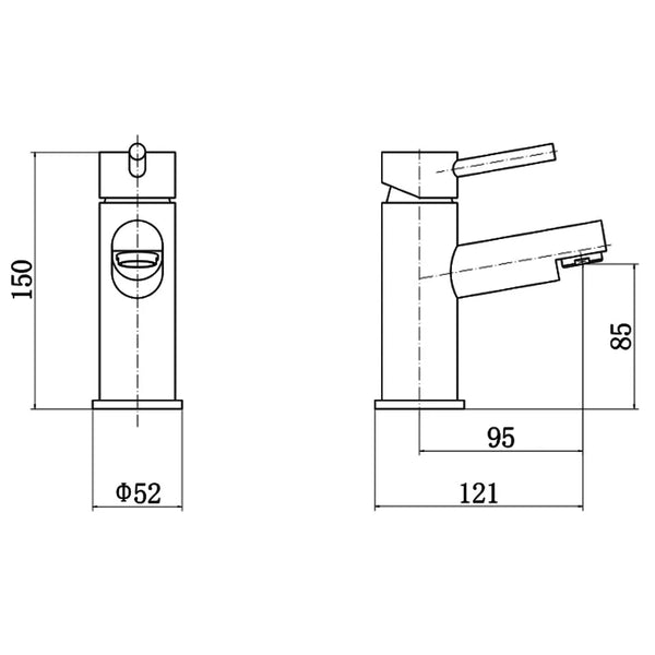 MODERN BASIN MIXER TAP + WASTE ROUND CHROME,BATHROOM