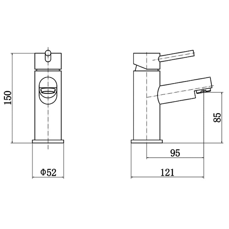 MODERN BASIN MIXER TAP + WASTE ROUND CHROME,BATHROOM