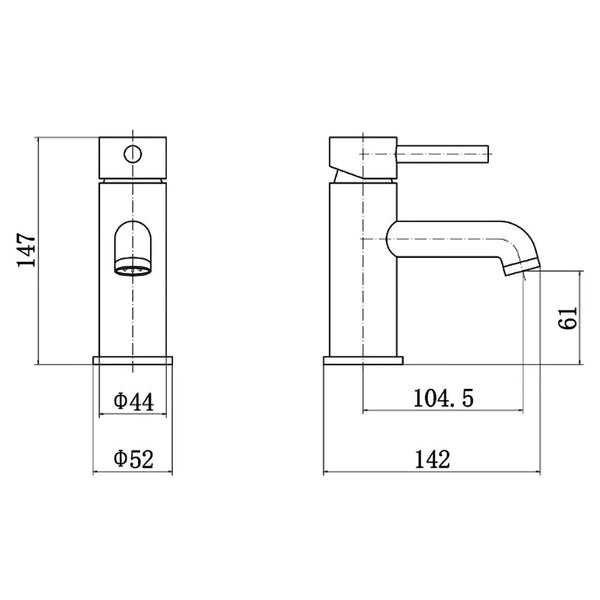 Bathroom Brass Sink Basin Mixer Taps Single Handle Matt Black