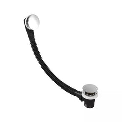 Bathroom Pop-Up Bath Waste & Overflow Chrome Modern Round Click Clack