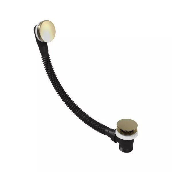 Bathroom Pop-Up Bath Waste & Overflow Brushed Brass Modern Round Click Clack